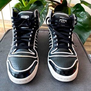 Adidas Top Tens black and whit pin stripe